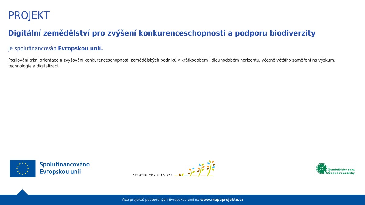 Digitální zemědělství pro zvýšení konkurenceschopnosti a podporu biodiverzity